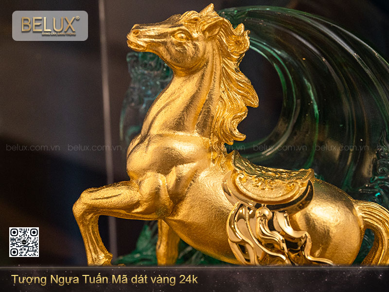 Tượng Ngựa Tuấn Mã Dát Vàng 24k